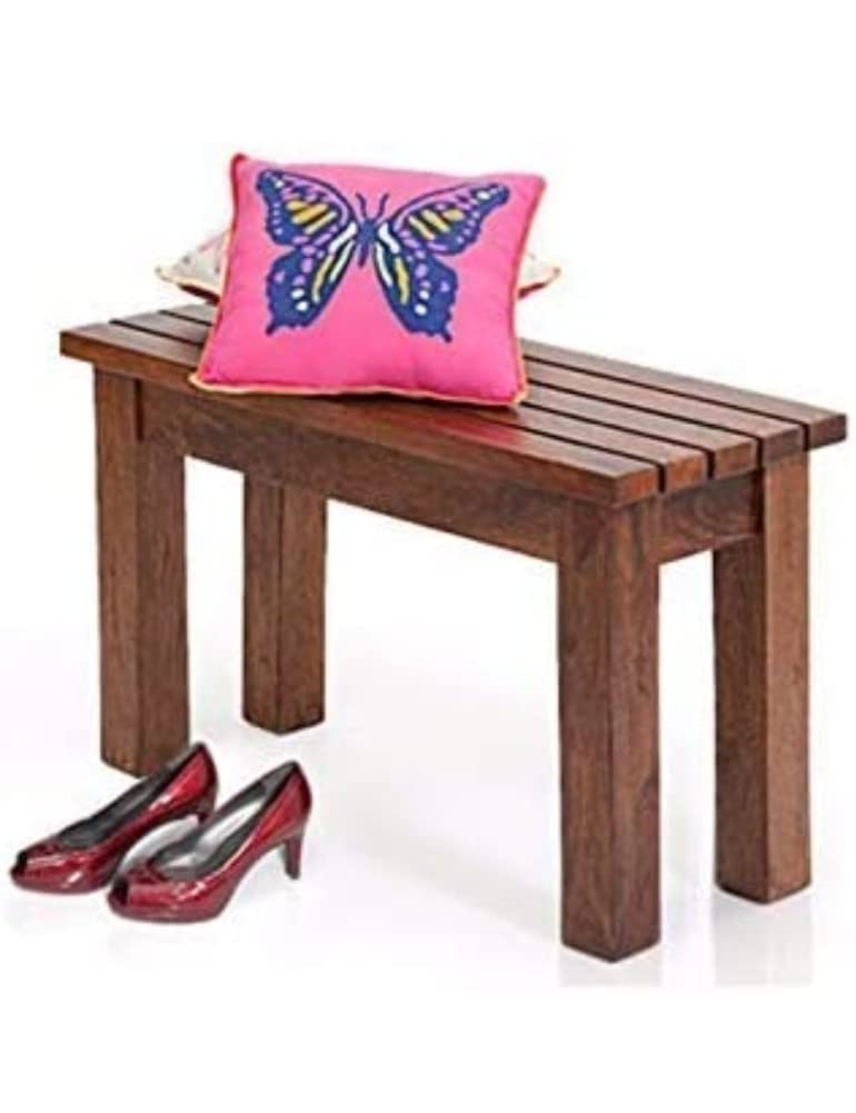 IThree Solid sheesham Wood Solid Sheesham Wood 2 Seater Sitting Bench for Home and Living Room (Honey Finish)