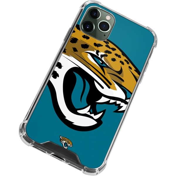 Skinit Clear Phone Case Compatible with iPhone 11 Pro Max - Officially Licensed NFL Jacksonville Jaguars Large Logo Design