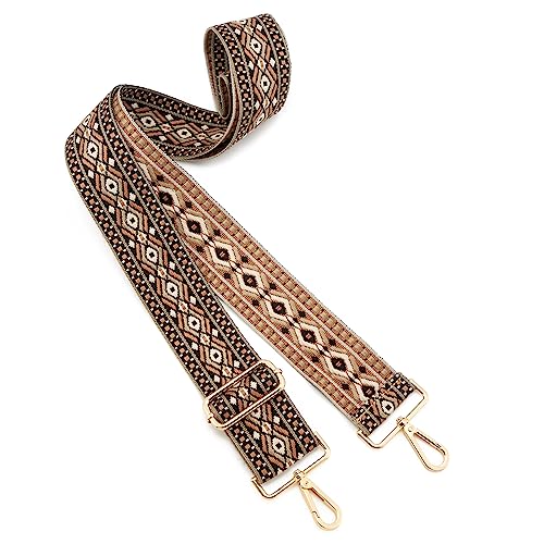 Image of Wide Shoulder Strap Adjustable Replacement Belt Guitar Style Crossbody Bag Handbag Strap Multicolor Canvas Straps(Wide:2in)(Color18)