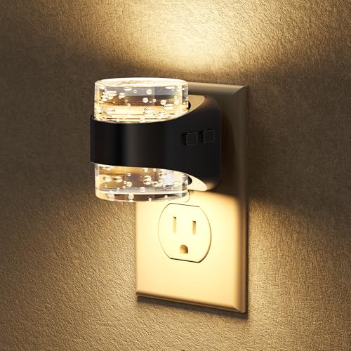 Image of Briignite Night Lights Plug into Wall Dimmable Night Light w /Bubble Design | 3000K Warm & 5 Brightness Levels, Dusk to Dawn Sensor Nightlights for Kids Room, Nursery, Hallway, Bathroom, Bedroom