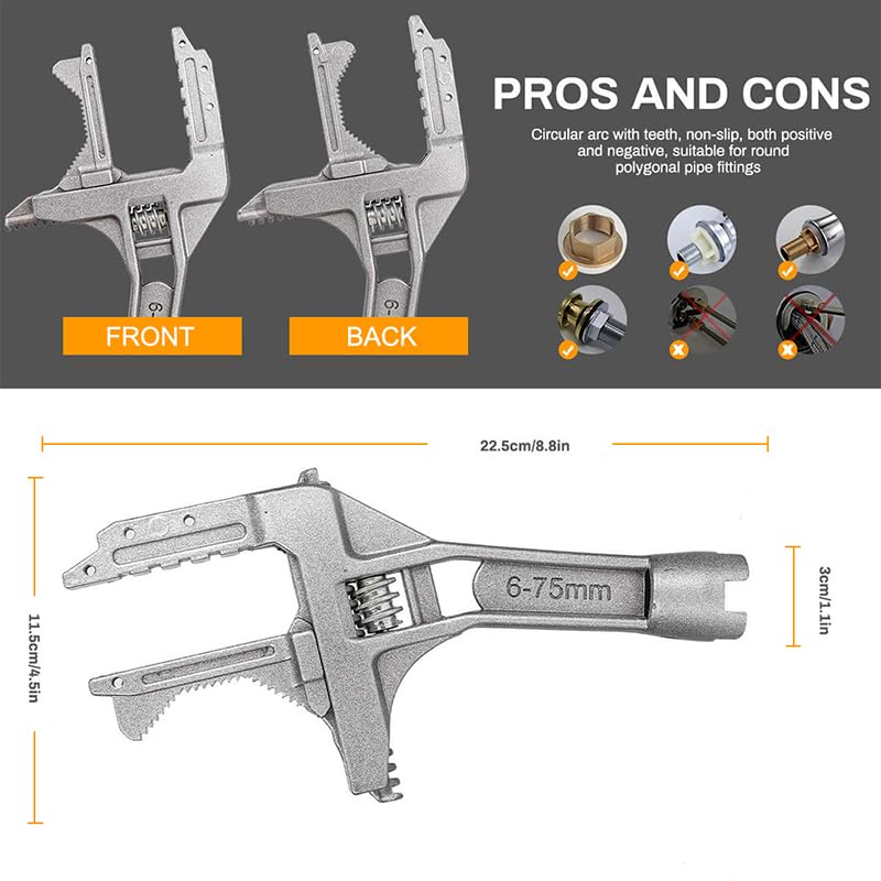 Amazon | 縦型ワイドモータースパナ タップスパナ 大口径6～75mm 薄型