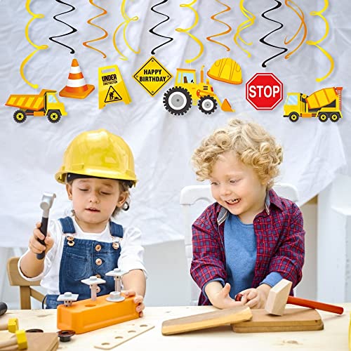 Kristin Paradise 30Ct Construction Hanging Swirl Decorations, Construction Trucks Birthday Theme Streamers, Traffic Zone Party Supplies, Kids Boy Toddler First Favors, Stop Sign Worker Decor - image 4