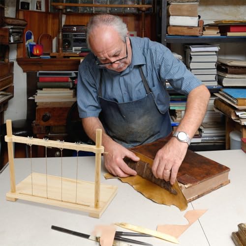 BENECREAT Buchbinderei Sewing Frame Set, Holz Buchbinderei Kits Rechteck DIY Buchbinderei Werkzeuge mit 2m Hanfseil für handgemachte Bücher DIY Buchbinderei