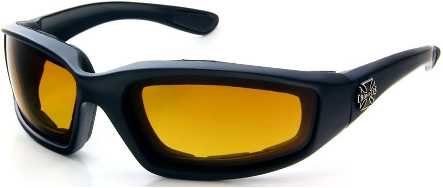 BLACK Chopper Wind Resistant Riding Sunglasses Glasses Padded Sports Motorcycle High Definition Lens