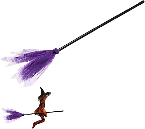 Escoba de bruja de Halloween accesorios de escoba de bruja decoración de fiesta de escoba de bruja para decoración de disfraces de Halloween
