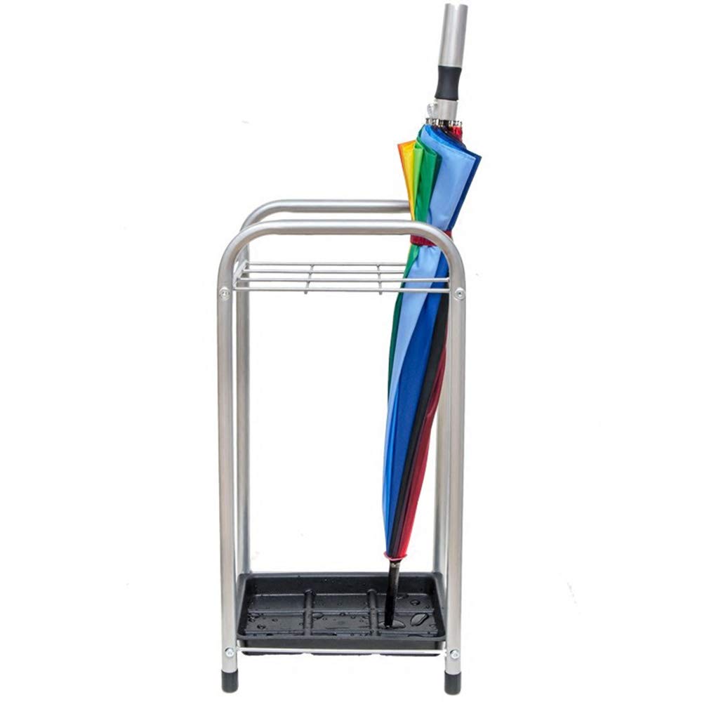 Porte-parapluie support de rangement étagère avec bac récupérateur pour entrée maison