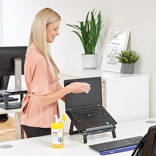 Fellowes 100 Bildschirm- und Tastatur-Wischtücher für Zuhause und Büro – Monitor/Laptop/iPad/Mobiltelefon/Tablet-Reinigungstücher Einzelpackung Multi