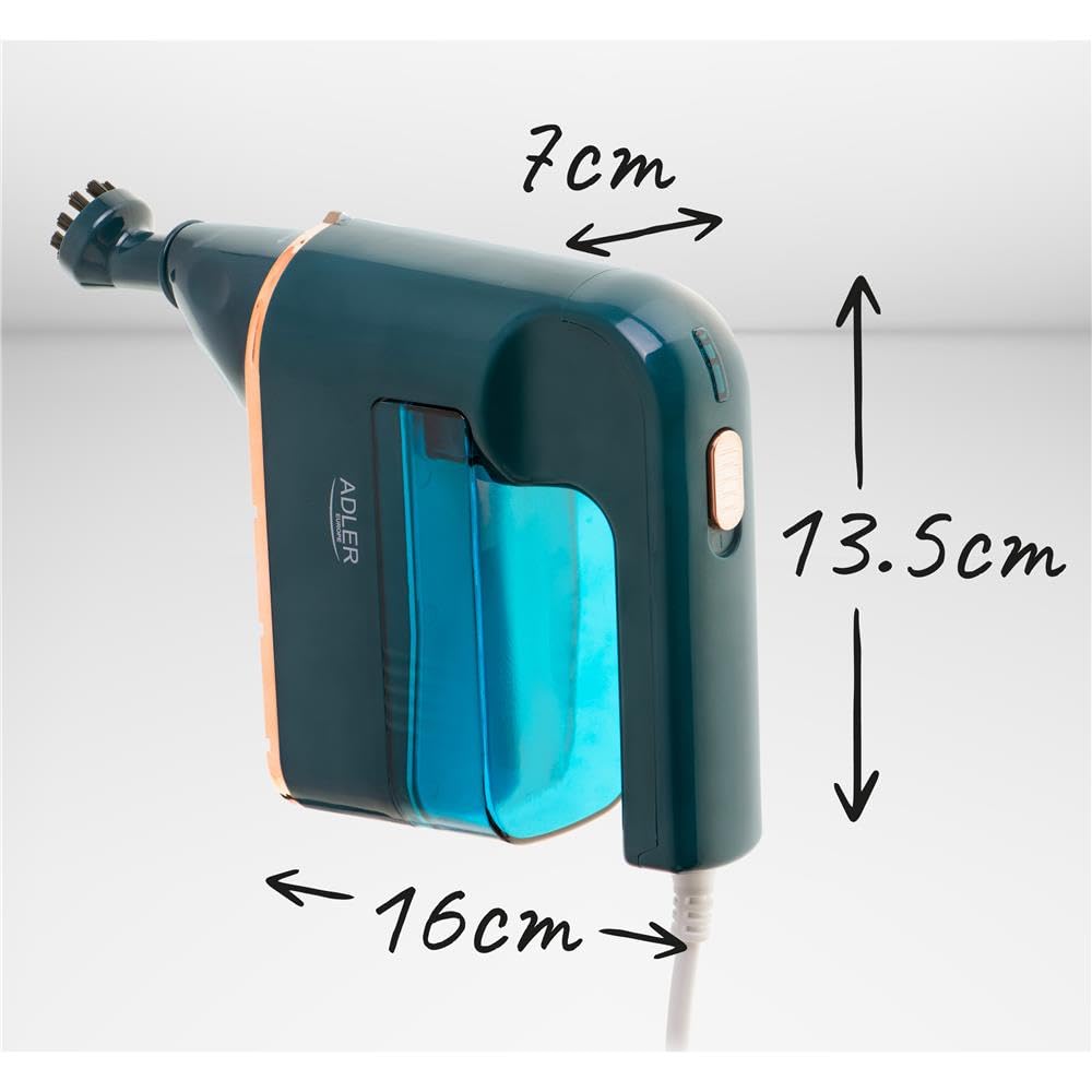 ADLER Limpiador a vapor 1200 W de potencia nominal, 5 accesorios de limpieza