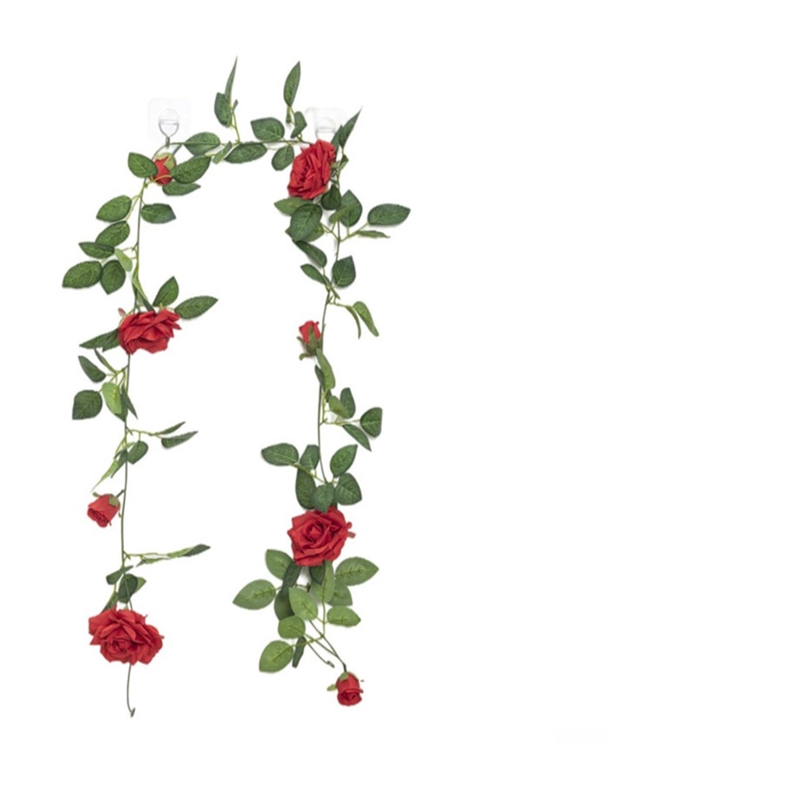 NDSJAIE Artificial Flower Vine 69Heads Artificial Flowers Rose Vines 1.8m Silk Flower Garland Decor Home Garden Wedding Decoration Fake Wreath For decoration(0079-red)