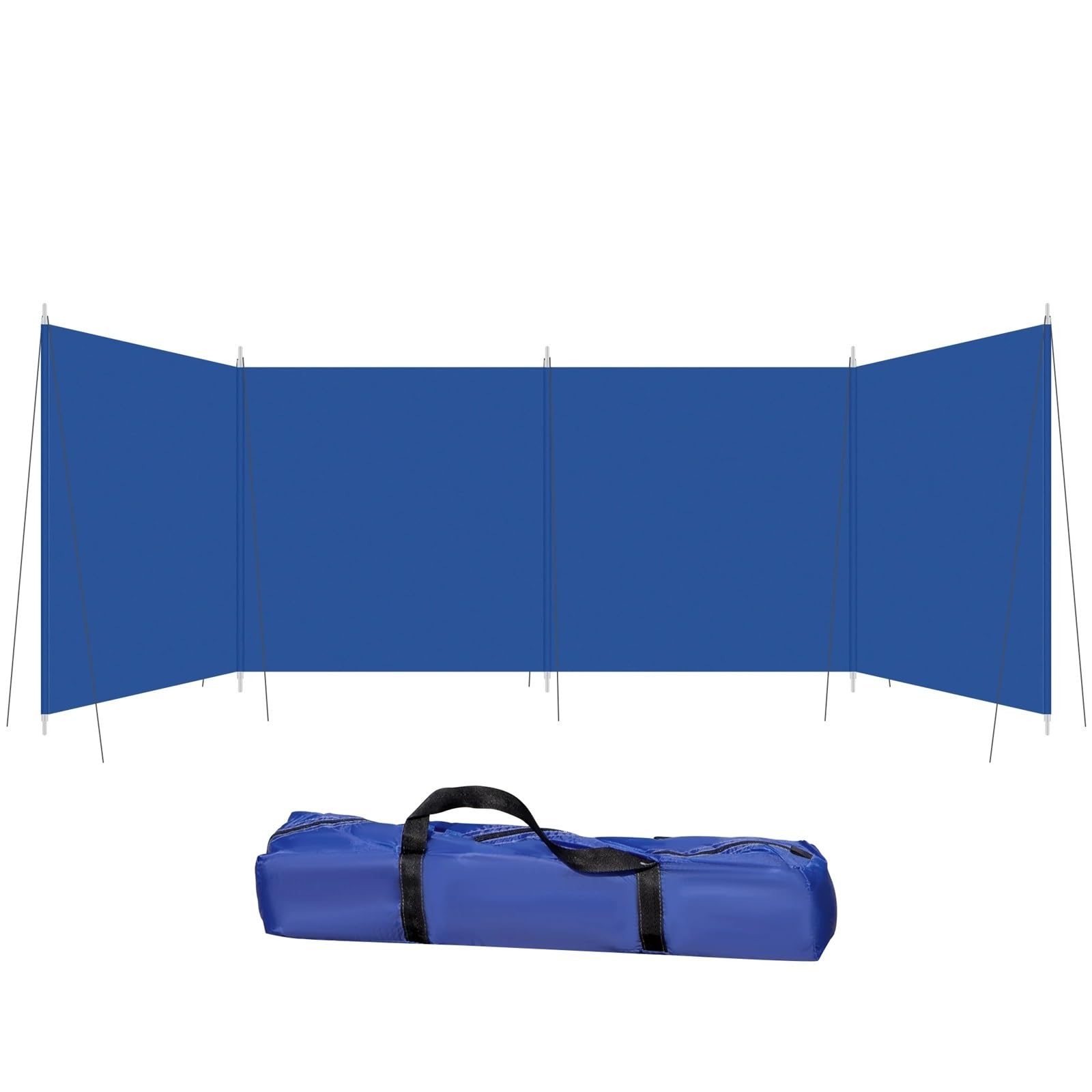 Parabrezza da Spiaggia Paravento da Campeggio, frangivento Portatile Pieghevole con Borsa for Il Trasporto e Pali in Acciaio, Riparo Solare Spiaggia, Parete for la Privacy