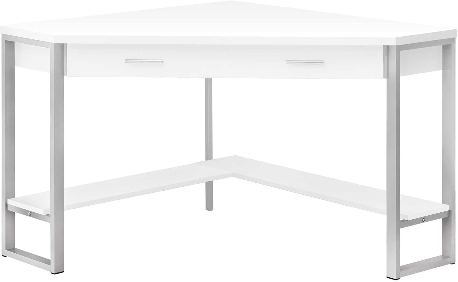 Monarch Specialties Corner Desk with Storage and Shelf Laptop PC Study Table-Workstation for Home Office, 42" L, Brown Reclaimed Wood Look