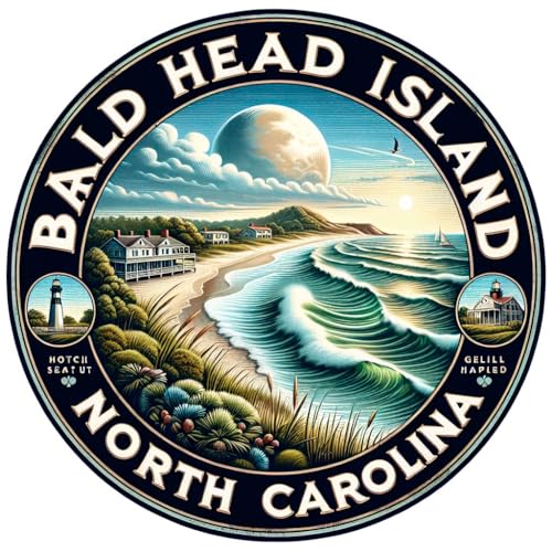 Imán Decorativo Souvenir Bald Head Island 5 cm miniatura 1