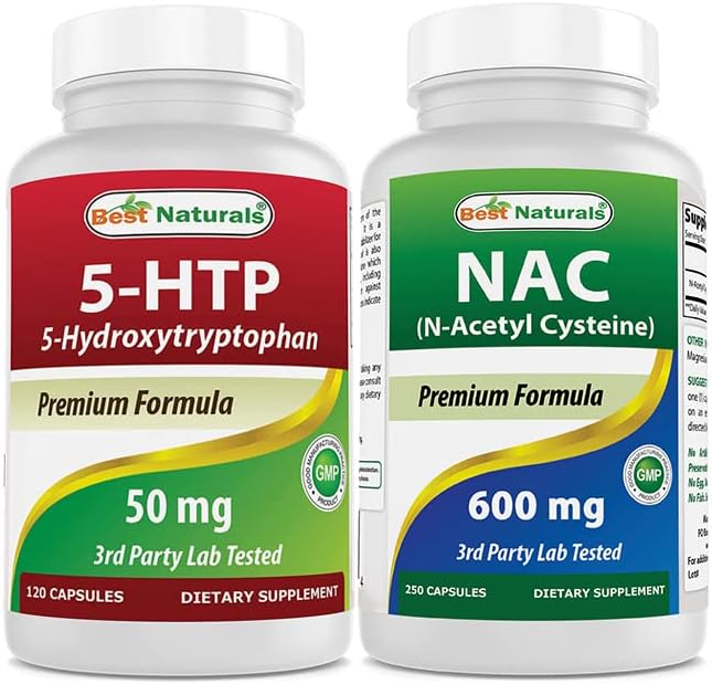 Best Naturals 5-HTP 50 mg y NAC - N acetil cisteína 600 mg