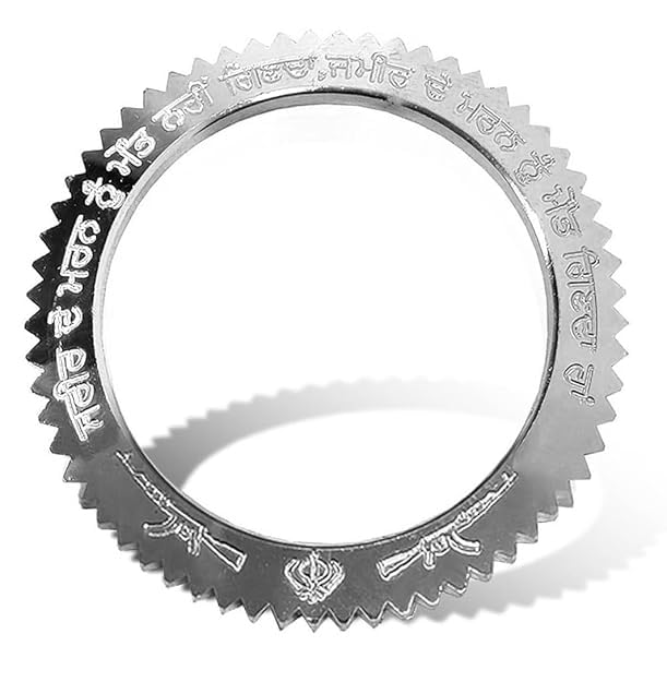 NIYATI ENTERPRISES Trending Stainless Steel Metal WaheGuru Ji Punjabi Khanda Sikh Sardar Khalsa Symbol/Logo Hand Cuff Sarbloh Sharp Teeth Chakkri Zig Zag Design Wrist Kada (2 x 12 Size, Silver) (B0DF5JTSJ4) Amazon Price History, Amazon Price Tracker