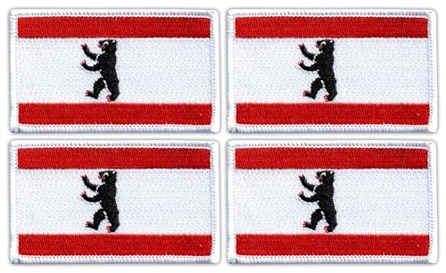 4er Set - Flagge von Berlin - Aufnäher - Bestickter Patch / Abzeichen / Emblem