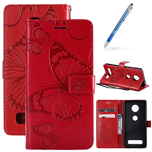 Robinsoni Case Compatible with Motorola Z4 Play Phone Case Wallet Motorola Z4 Play Leather PU Phone Cover Shockproof Kickstand Case Flip Note Book Phone Cover Heavy Duty Case Hard Case Notebook Cover