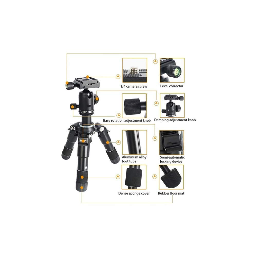 Treppiede da Viaggio per Fotocamera in Alluminio Leggero per DSLR SLR DV con Borsa per Il Trasporto