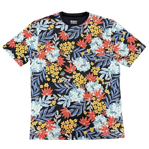 Weiv Men's T-Shirts Hawaiian Hipster Short Sleeve Color Crew Neck Cotton Soft Tees2