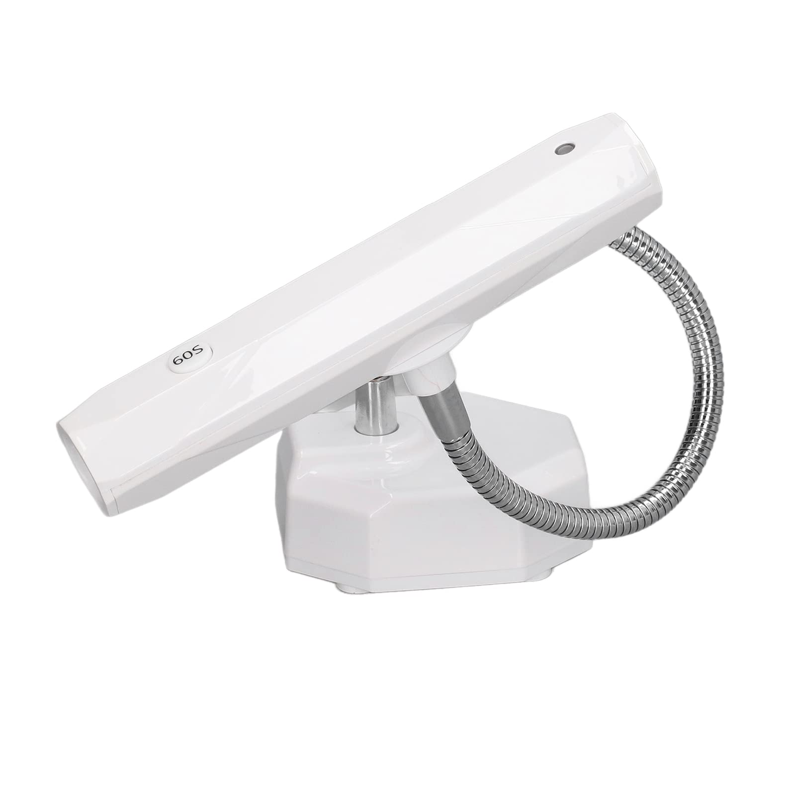 Lámpara de uñas de cuello de cisne Luz de uñas de cuello de cisne de escritorio LED recargable de secado rápido para manicura Base estable Ángulo ajustable flexible Lámpara de (Blanca)