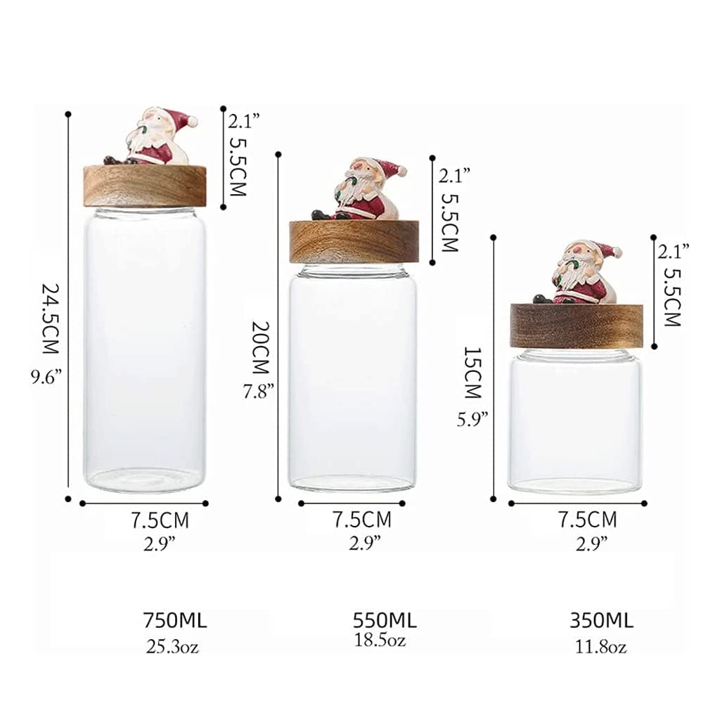 Vorratsbehälter für die Küche mit Holzdeckel aus Akazienholz, Vorratsglas, 3-teiliges Set, Vorratsbehälter für Lebensmittel