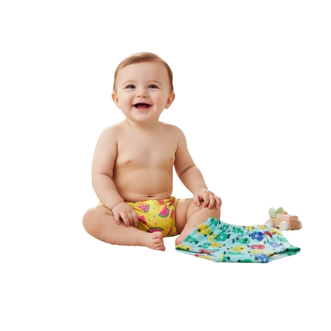 TINYbottoms Dry Soft Pant Style Padded Underwear for Growing Babies (1–3 Years) Reusable Washable Toddlers Training Pants Soft Breathable Leakproof Cloth Pants for Toddlers (Size: 3, Pack of 3)-image-1