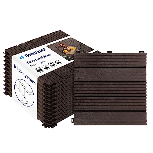 Floordirekt Fliesen 30x30 cm, 1m² = 11 Terrassenfliesen, Klickfliesen,...