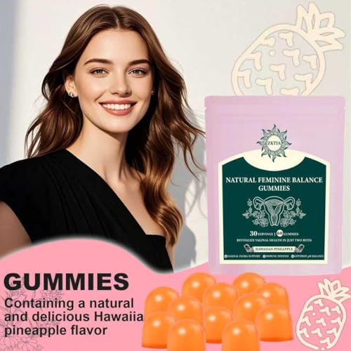 Premium Feminine Balance Gummies - for Women’s Health & Wellness - Immune Support - Vegan, Gluten-Free - Hawaiian Pineapple - 60 Gummies - 30 Servings - Image 7