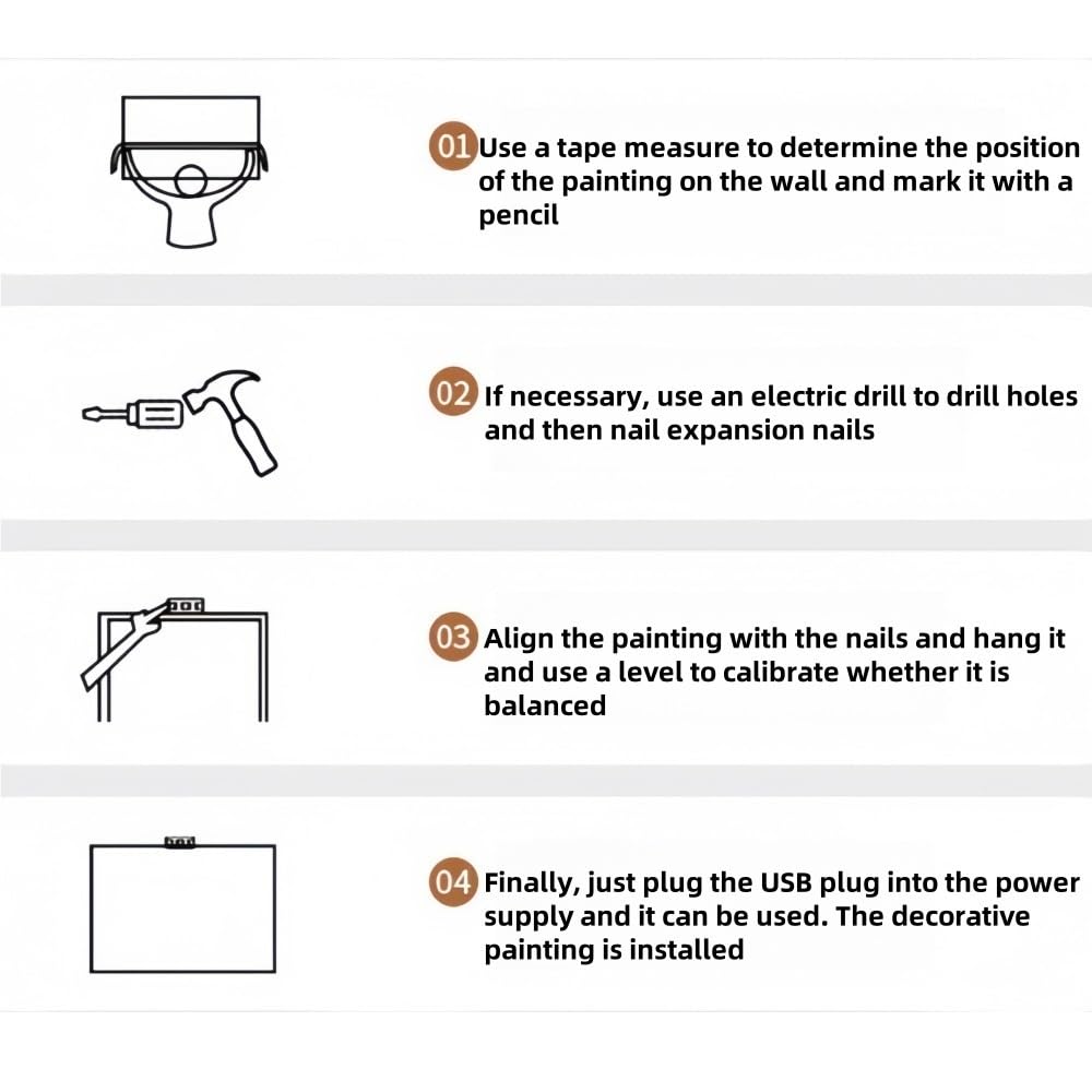 3D Vision Wall Art Decor with Led Light, Creative Sandstone Painting with Vase and Artificial Plant, Plug-in Power Supply 3D Wall Mural for Home, Restaurant, Hotel (No... - Image 8