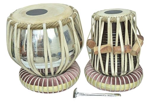 KHALSA MUSICAL Tabla Mart Best of Beginner Tabla Set Steel Bayan Shisham Wood Dayan with Bag Gadiset & plastic Gatta-image-39
