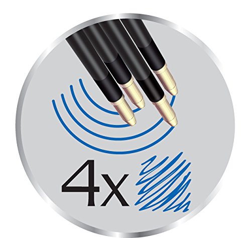 BIC 4 Farben Kugelschreiber mit Kette & Ständer 4 Colours Counter Pen, austauschbare Mienen, Ideal für das Büro, 1 Stück (3er Pack)