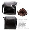 Woodland Leathers Women's Cross Body Shoulder Messenger Bag, Multiple Slip and Zip Pockets Handbag with Storage Pocket (Black) #2
