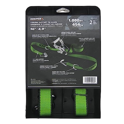 Amarre de trinquete Keeper 85422 de 16 pies cromado pack de 2 3