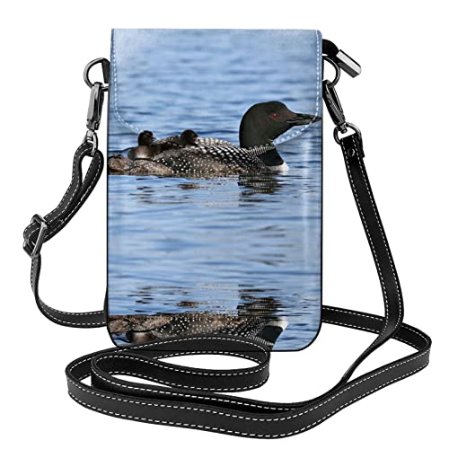 Petit sac à bandoulière pour téléphone portable à motif vague d'océan et oiseaux