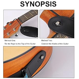 CAWANFLY Sangle de guitare vintage en coton brodé avec extrémités en cuir véritable. Pour guitare basse, électrique et acoustique. Un cadeau génial pour homme et femme – Image 6