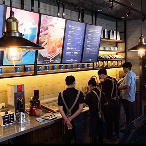 Caja de luz LED delgada de 50 x 40 cm, tablero de menú montado en la pared para restaurantes y cafeterías con retroiluminación AP E Display Sign llamativo cartel publicitario