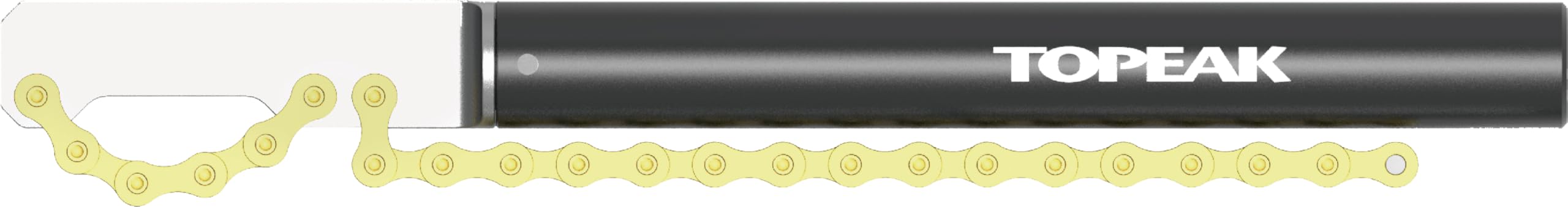 Topeak Chain Whip Kettenpeitsche Schwarz Silber, Fahrrad Werkzeug aus gehärtetem Stahl zur Demontage von Kassette und Ritzel für MTB Rennrad und Gravelbike