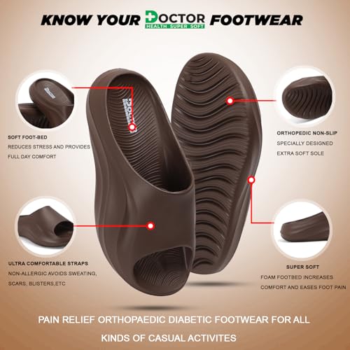 Image of DOCTOR HEALTH SUPER SOFT Slides for Men|| Lightweight || Skid Resistant || Men's Casual Slides - Stylish, Comfortable, and Anti-Slip Footwear for Everyday Use|| Flip-Flop & Sliders for Men