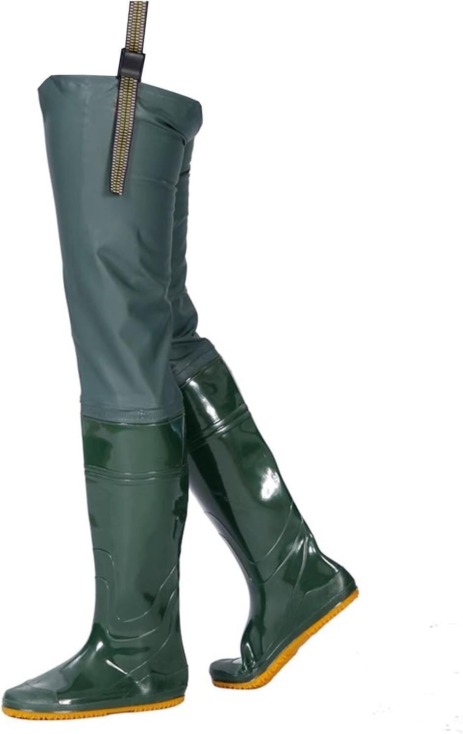 Wodery wędkarskie Fly Fishing Hip Wader dla mężczyzn i kobiet, lekkie i miękkie, wodoodporne, błotniste buty do stawu z wypustkami na podeszwie(7)