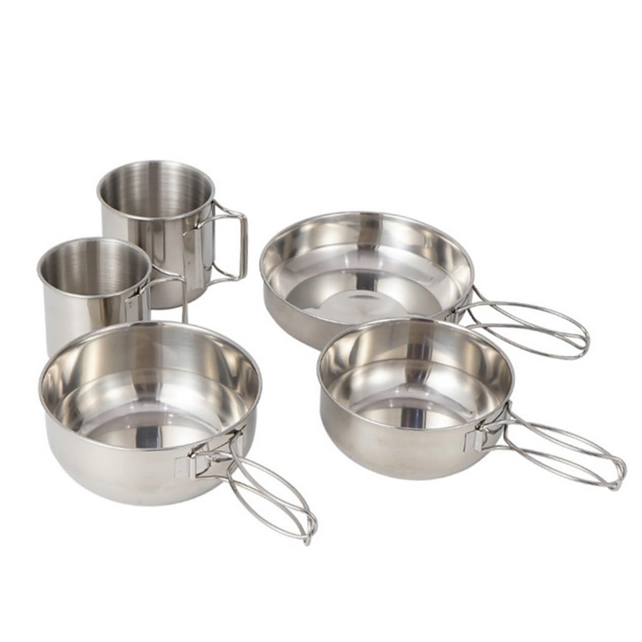 BCOATH 1Set Portable Camping Dinnerware Set Includes Saucepan Bowls Cups for Outdoor Cooking Hiking Picnics Bbqs