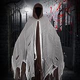 Lyxaof Adults Grim Reaper Hooded Cloak Vintage Horror Ghost Costume Halloween Carnival Medieval Theme Party Cosplay Dress Up Outfit for Men Women (Brown, One Size) - Image 6
