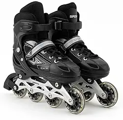 Patins Roller Inline Infantil Tamanho M Ajustável do 35 ao 38 com 4 Rodas, Fecho Seguro, Design Divertido e Confortável para Crianças Iniciantes e Intermediárias