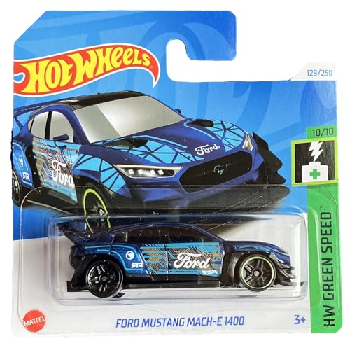 Hot Wheels Ford Mustang Mach-E 1400 miniature Treasure Hunt HW Green Speed HTF20