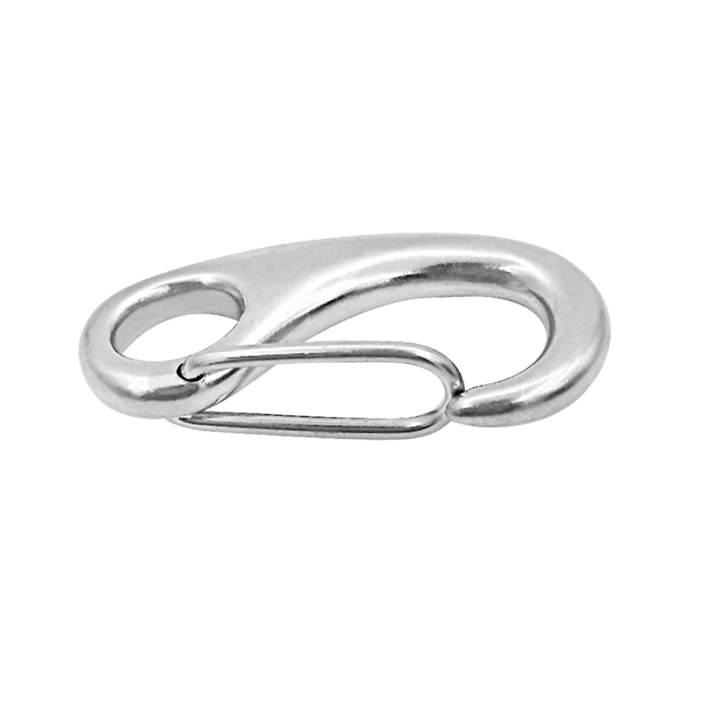 D DOLITY Mousqueton à Ressort Inox 316 - Clip De Marine Anti-corrosion - 50 X 18 Mm - Porte-clés/gréement