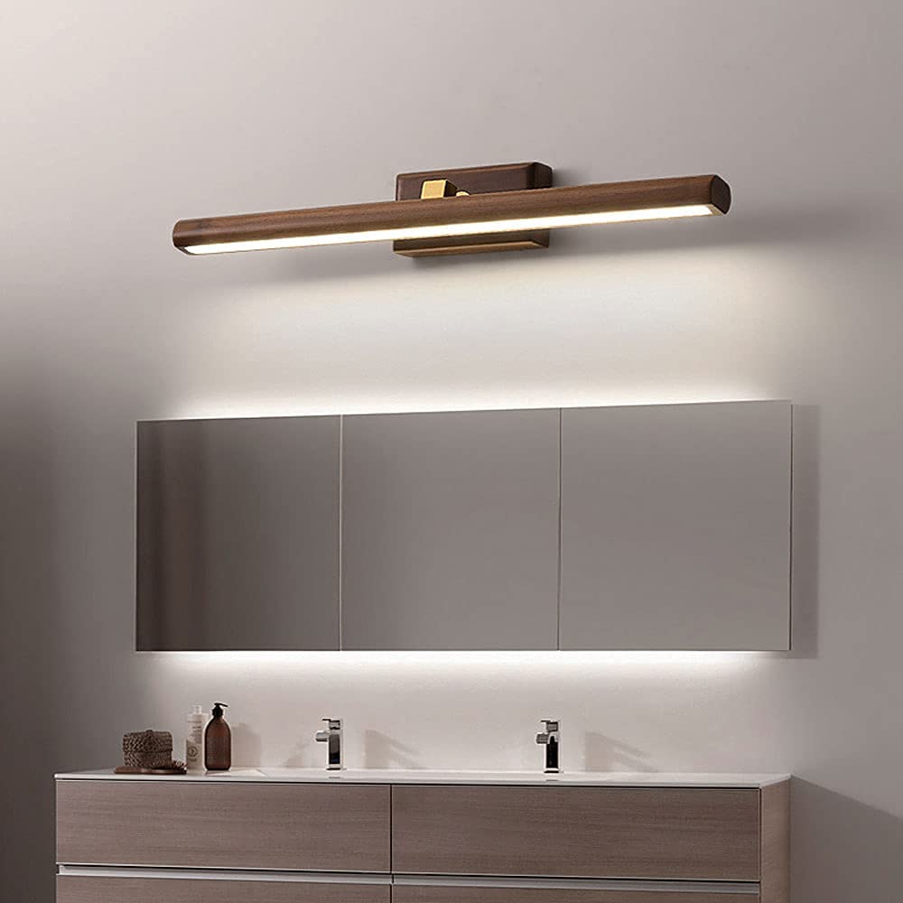 Lustrzane światło LED Vanity Light Regulowane oświetlenie łazienkowe nad lustrem, Drewniana lampa łazienkowa do makijażu, Lustro toaletowe, Lustro toaletowe, La(60cm)