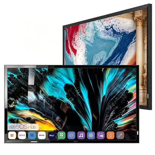 Image of Soulaca 43 inch 4K Smart Mirror TV with Black Frame IP65 Waterproof webOS Voice Control & Streaming Apps ATSC DTV Tuner WiFi Bluetooth New