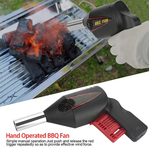 bbq Portable Manual blower Fan For Outdoor bbq Grilling - fan blower, Black - Image 4