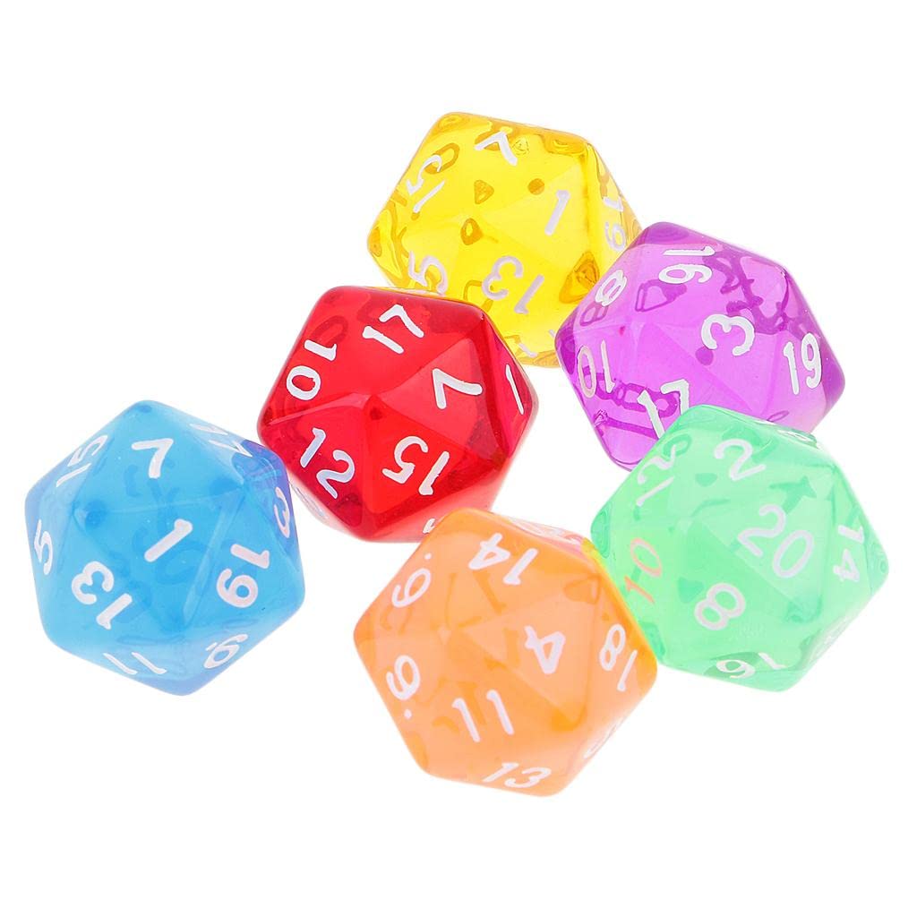 CALANDIS® 6 Pieces D20 Polyhedral Game Dice Clear Dice for RPG Dungeons and Dragons Party Games Fashion - Image 4 thumbnail