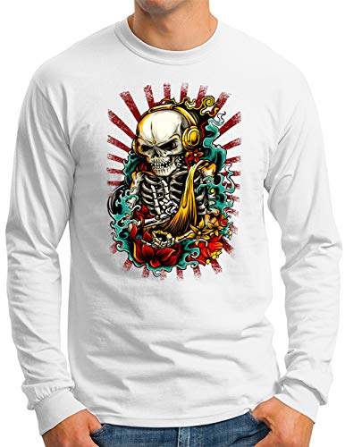 T-shirt manches longues homme Music-Skull idéal pour vos soirées concert et soirées branchées
