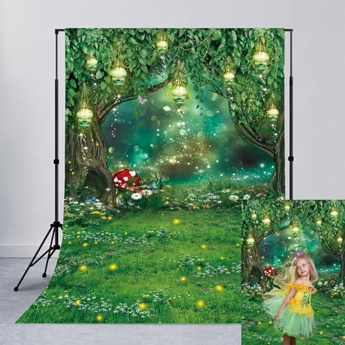 Toile de fond de forêt enchantée 1,8x2,4m pour décor de photographie de rêve