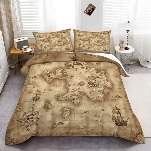 Housse de couette microfibre de qualité supérieure avec impression 3D carte rétro - 4